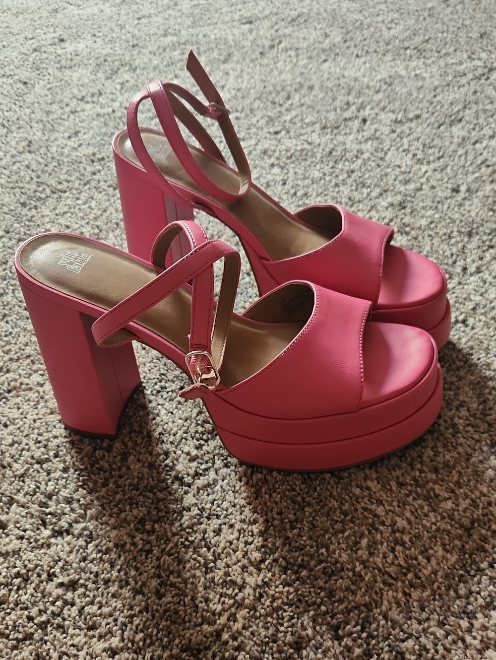 Women's Pink Platform Block Heels